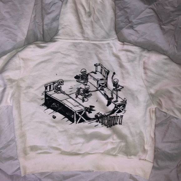 John Galt cropped white zip-up - Picture 1 of 5